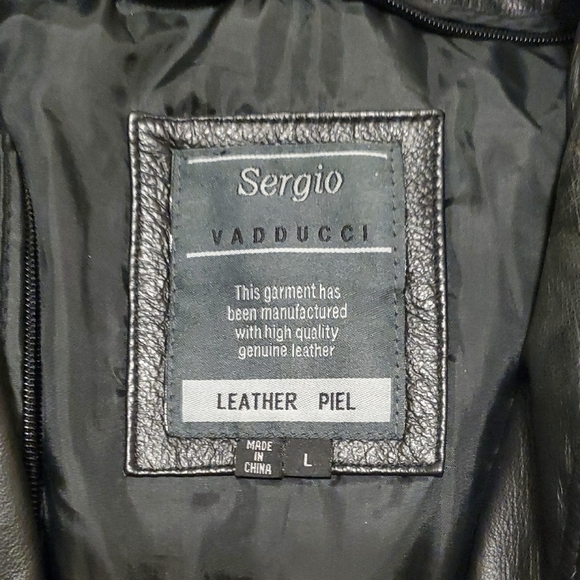 Sergio Vaducci Black Genuine Leather Jacket - Picture 2 of 13